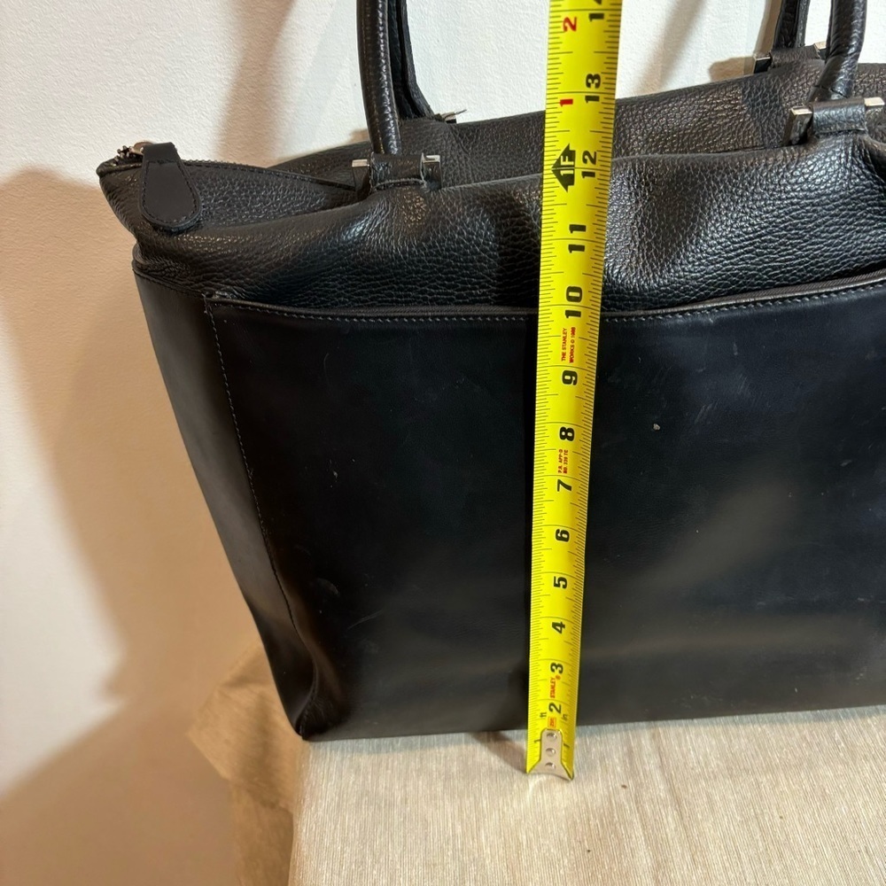 NARDELLI Made in Italy Pebbled & Smooth Leather Large  Outer Pocket Tote Bag - Picture 3 of 11